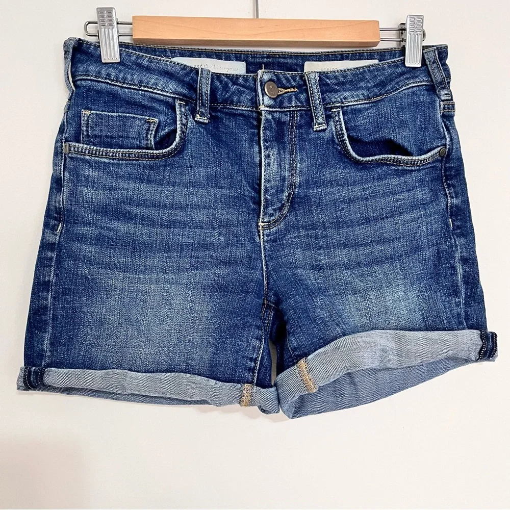 Pilcro Script High-Rise Shorts Dark Denim 27 - Picture 2 of 13